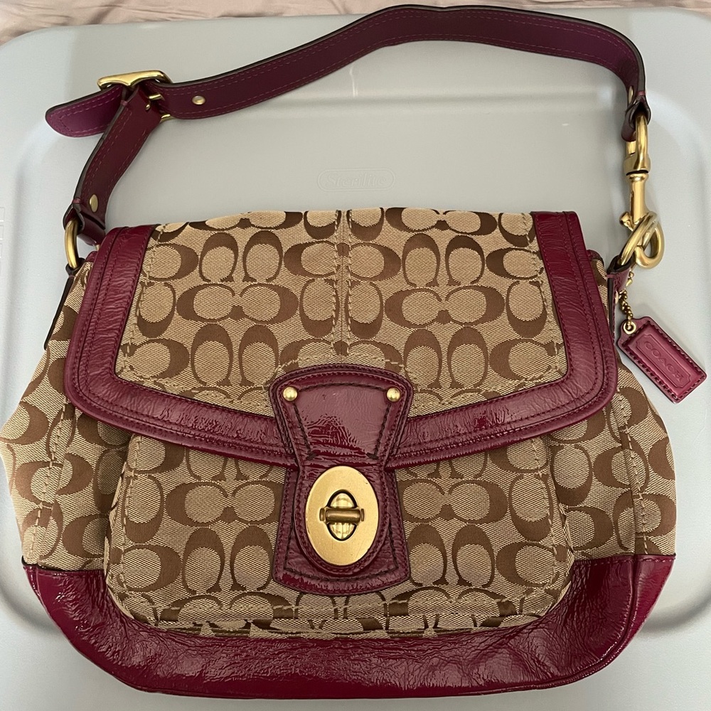 Vintage Coach Shoulder Bag- Pink and Tan - Picture 1 of 4